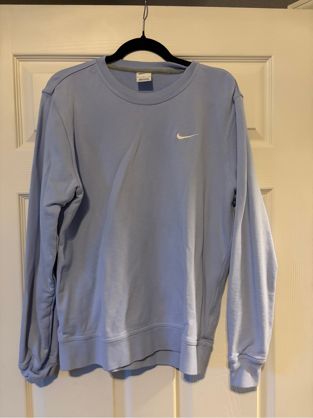 Nike Light Blue Crewneck Sweatshirt with White Swoosh